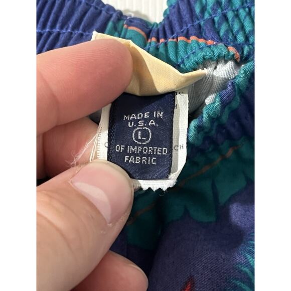 Vintage LL Bean Swim Trunk Board Shorts Mens Sz L Made in USA Floral - Picture 4 of 8